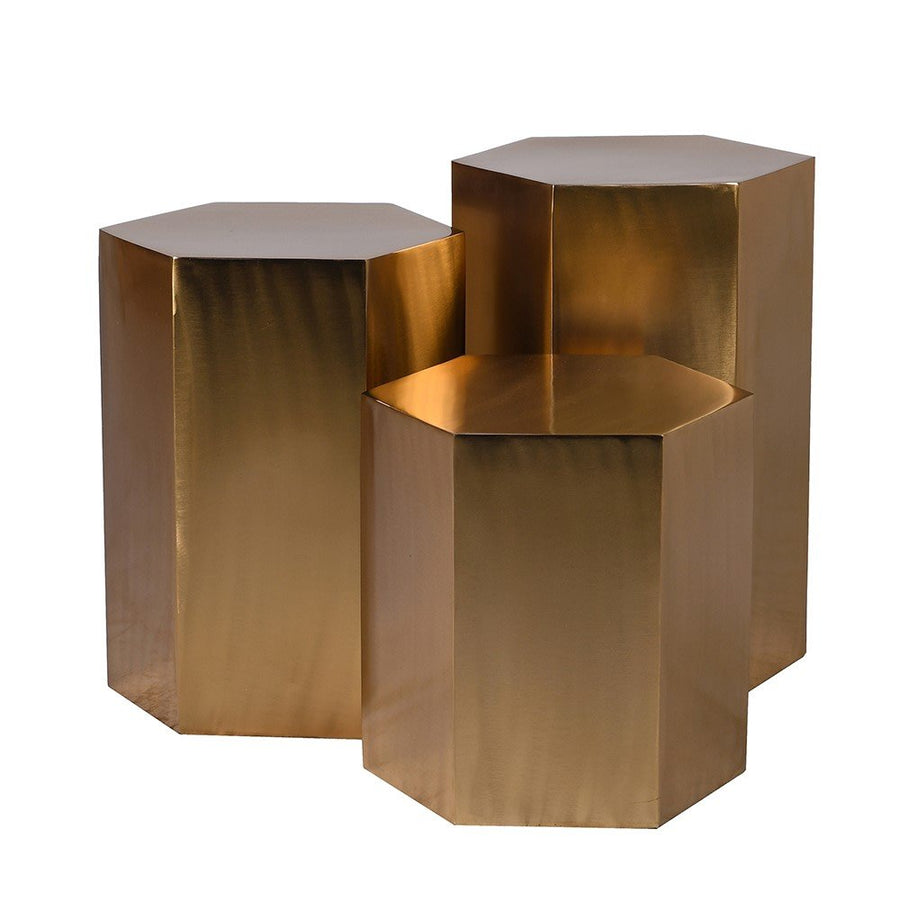 Hexagon Large Gold Side Table