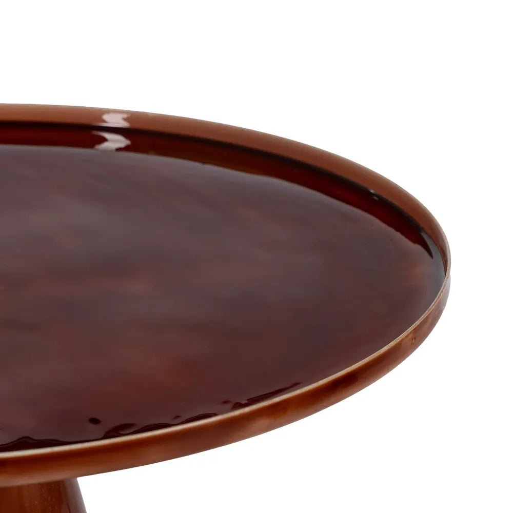 Hierro Small Metal Side Table with Mango Wood Top - LUXONAS