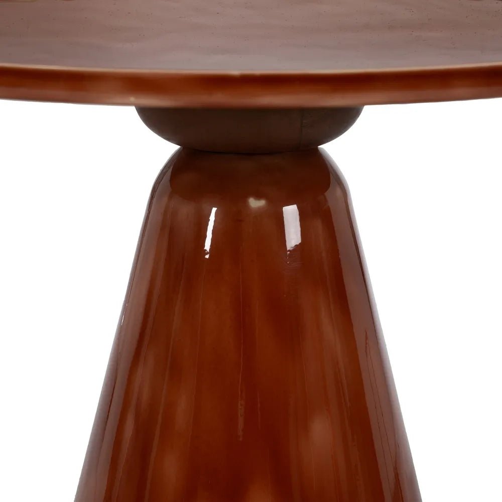 Hierro Small Metal Side Table with Mango Wood Top - LUXONAS