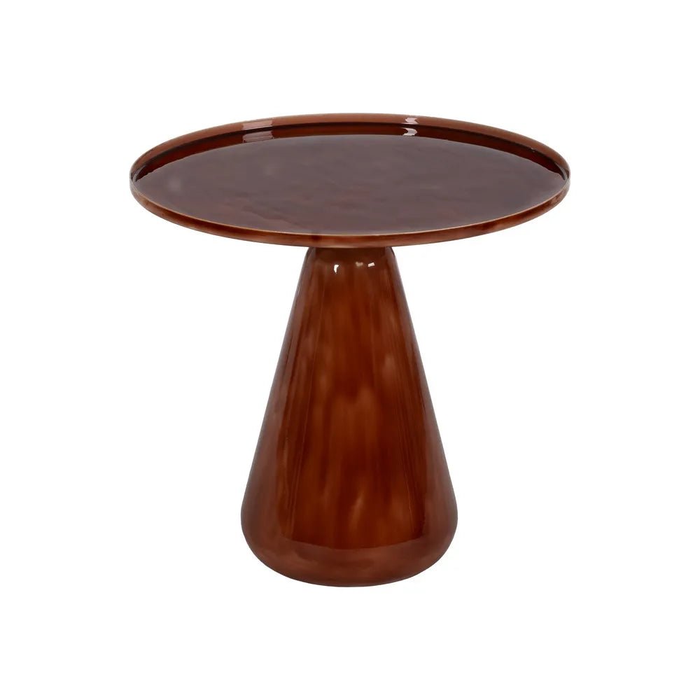 Hierro Small Metal Side Table with Mango Wood Top - LUXONAS