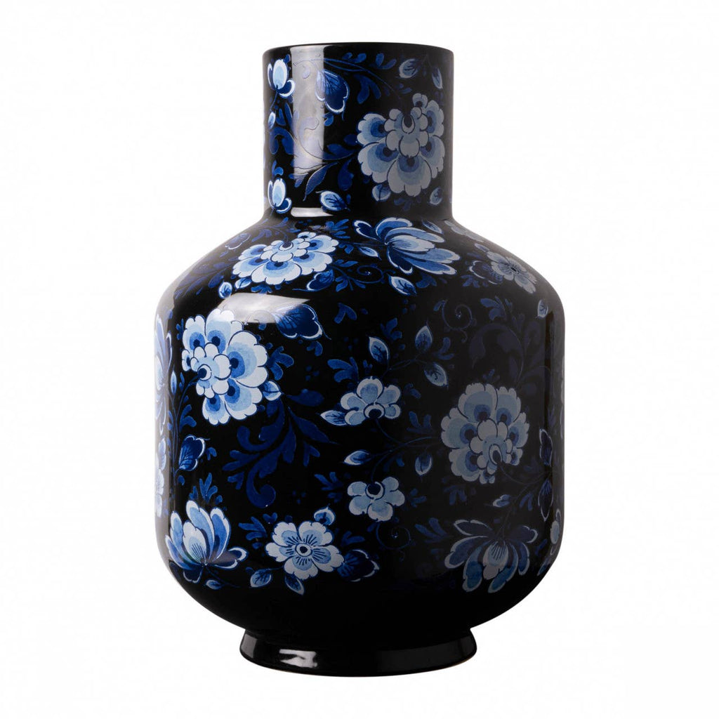 High Ball Vase Allover Flower Blue - LUXONAS
