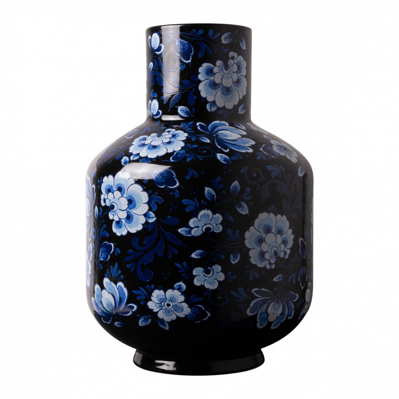 High Ball Vase Allover Flower Blue