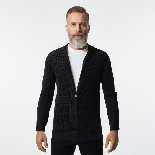 Honey Comb Cotton Zip-Up