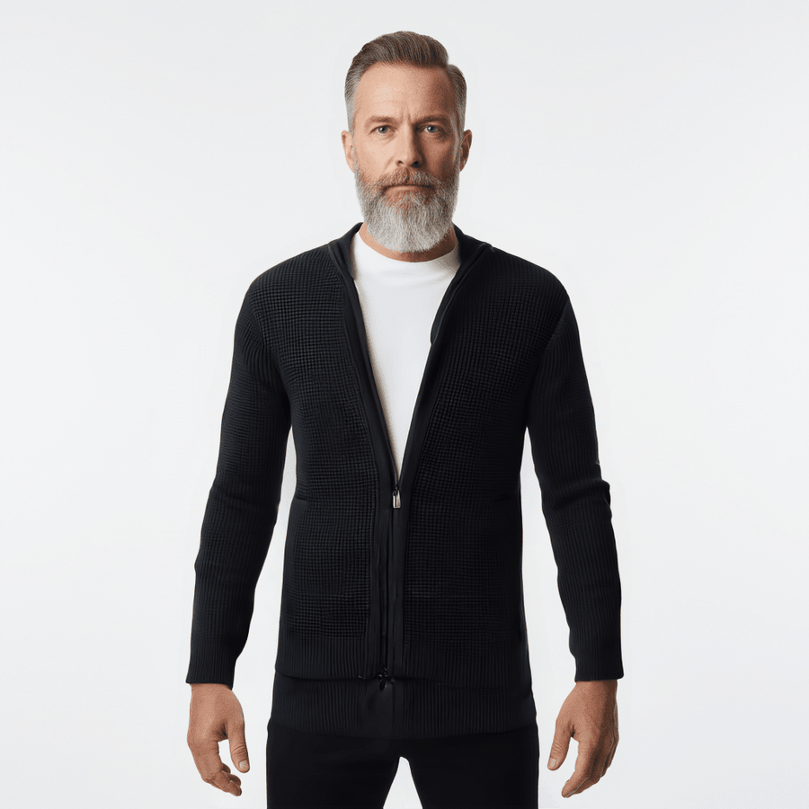 Honey Comb Cotton Zip-Up