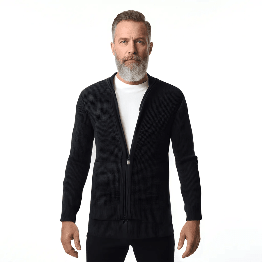 Honey Comb Cotton Zip-Up