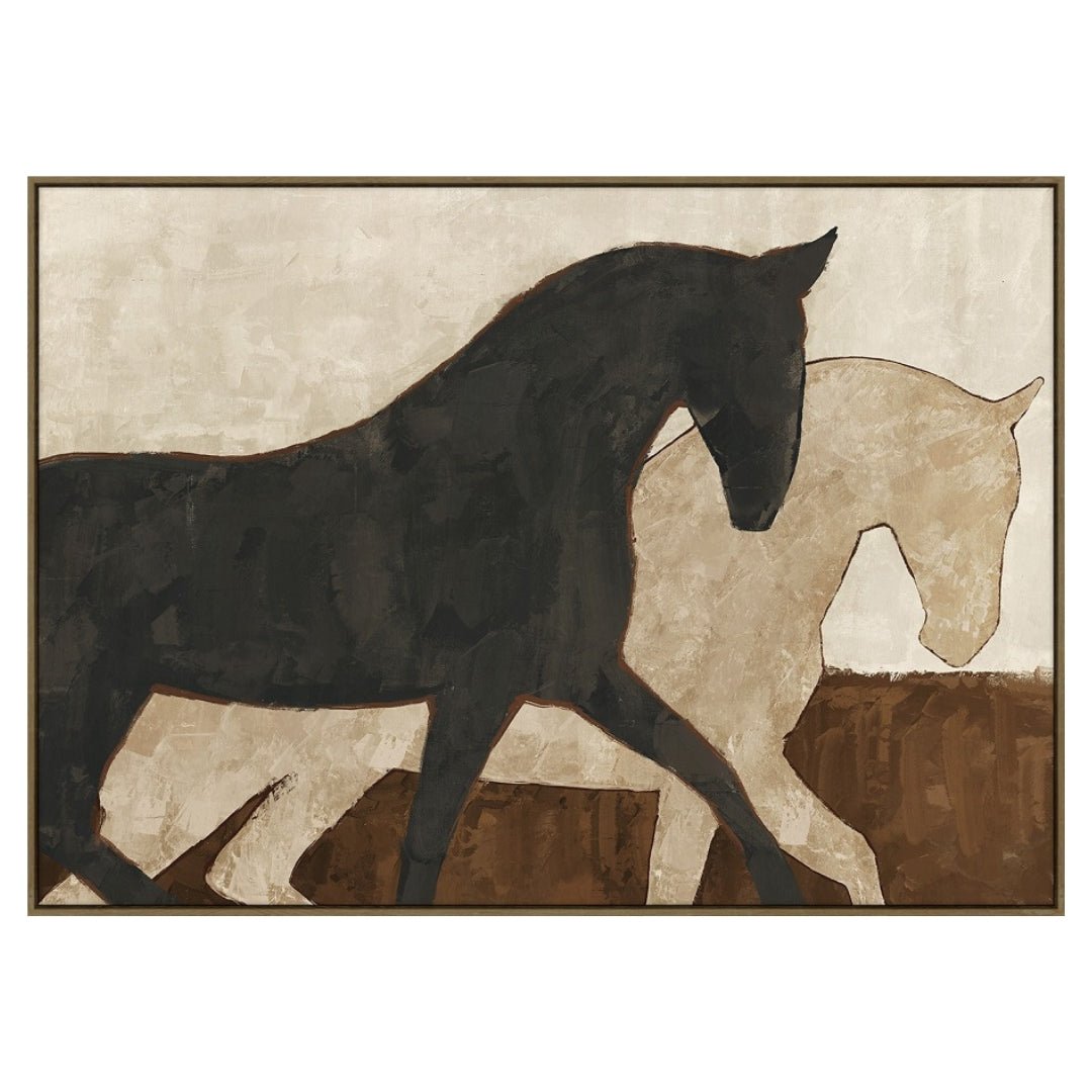 Horses Wall Art with Frame - LUXONAS