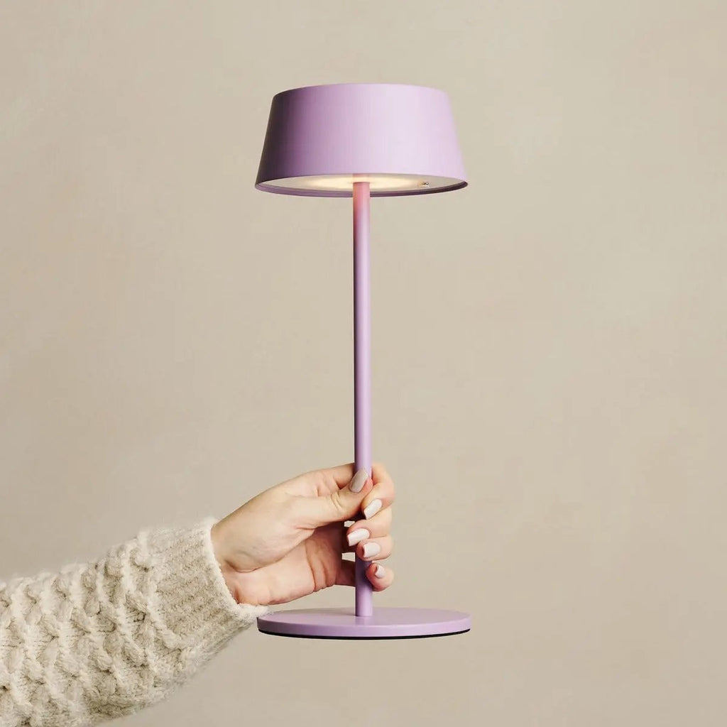 Hugo Violet Lila Rechargeable Table Lamp | Stylish, Dimmable Lamp & Cordless - LUXONAS HOME