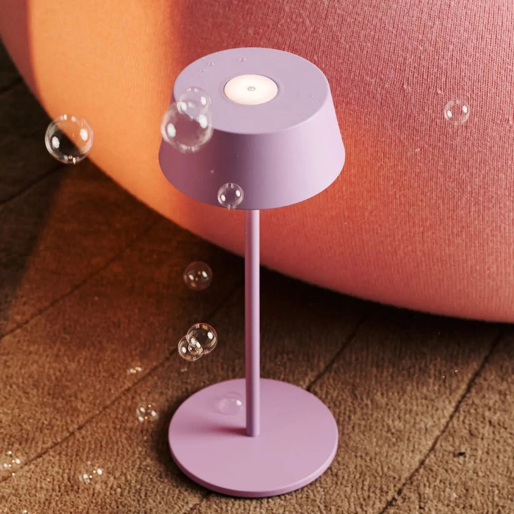 Hugo Violet Lila Rechargeable Table Lamp | Stylish, Dimmable Lamp & Cordless - LUXONAS HOME