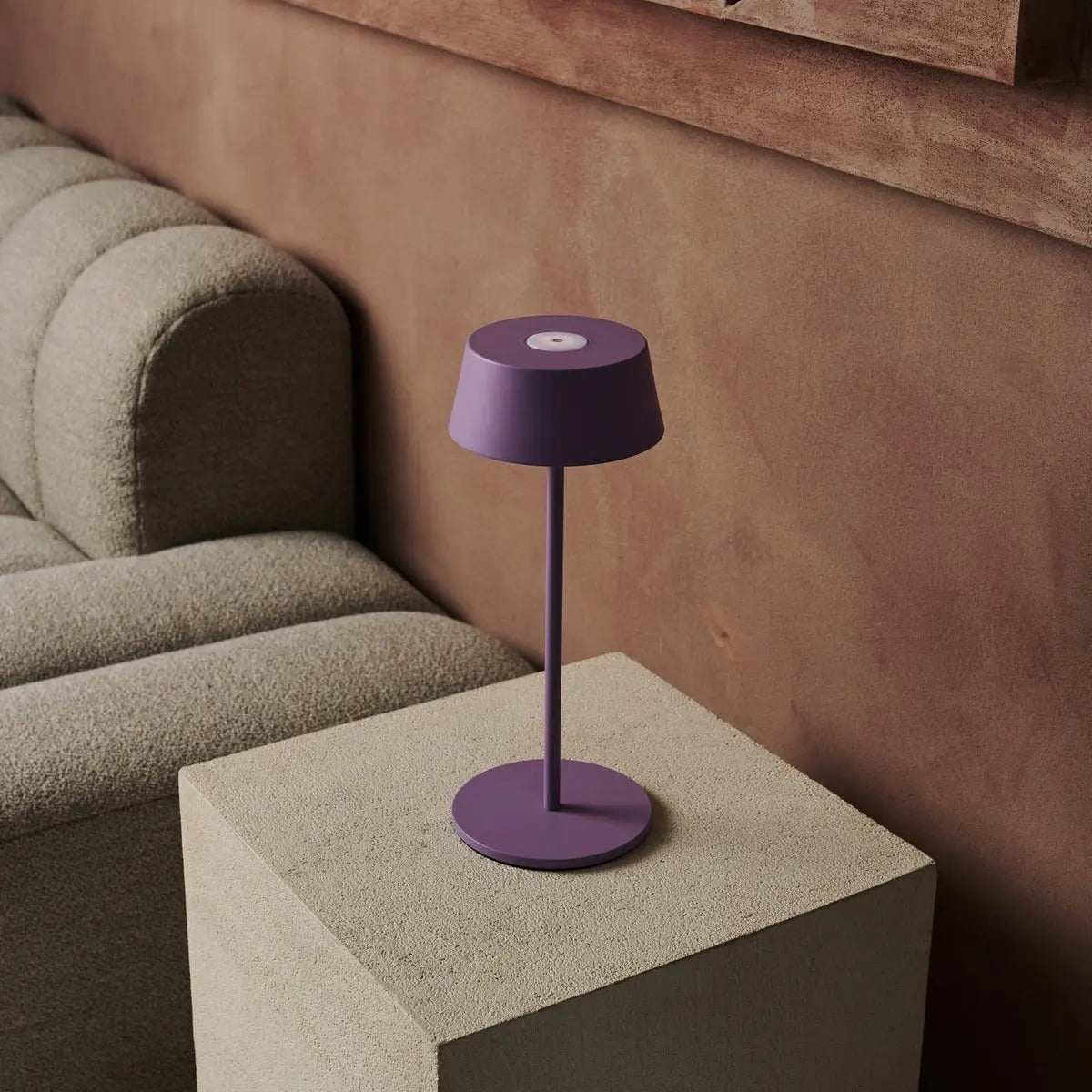 Hugo Violet Lila Rechargeable Table Lamp | Stylish, Dimmable Lamp & Cordless - LUXONAS HOME