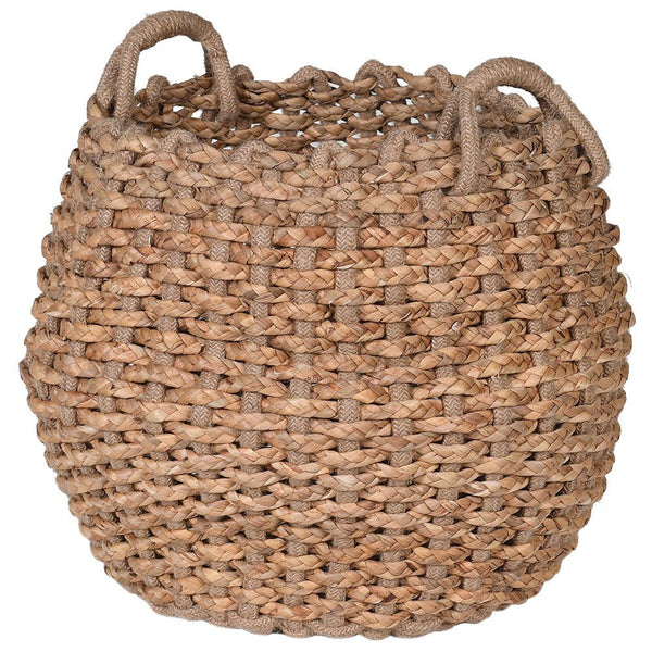 Hyacinth and Jute Woven Storage Basket