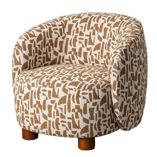 Impressed Cream and Ochre Armchair