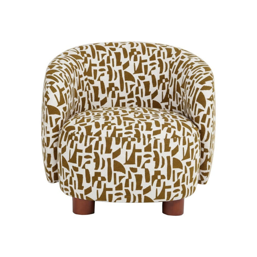 Impressed Cream and Ochre Armchair