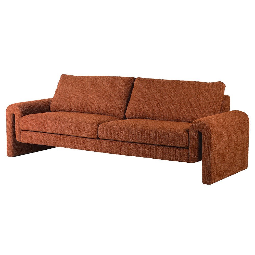 Iom Rust Boucle Sofa - LUXONAS