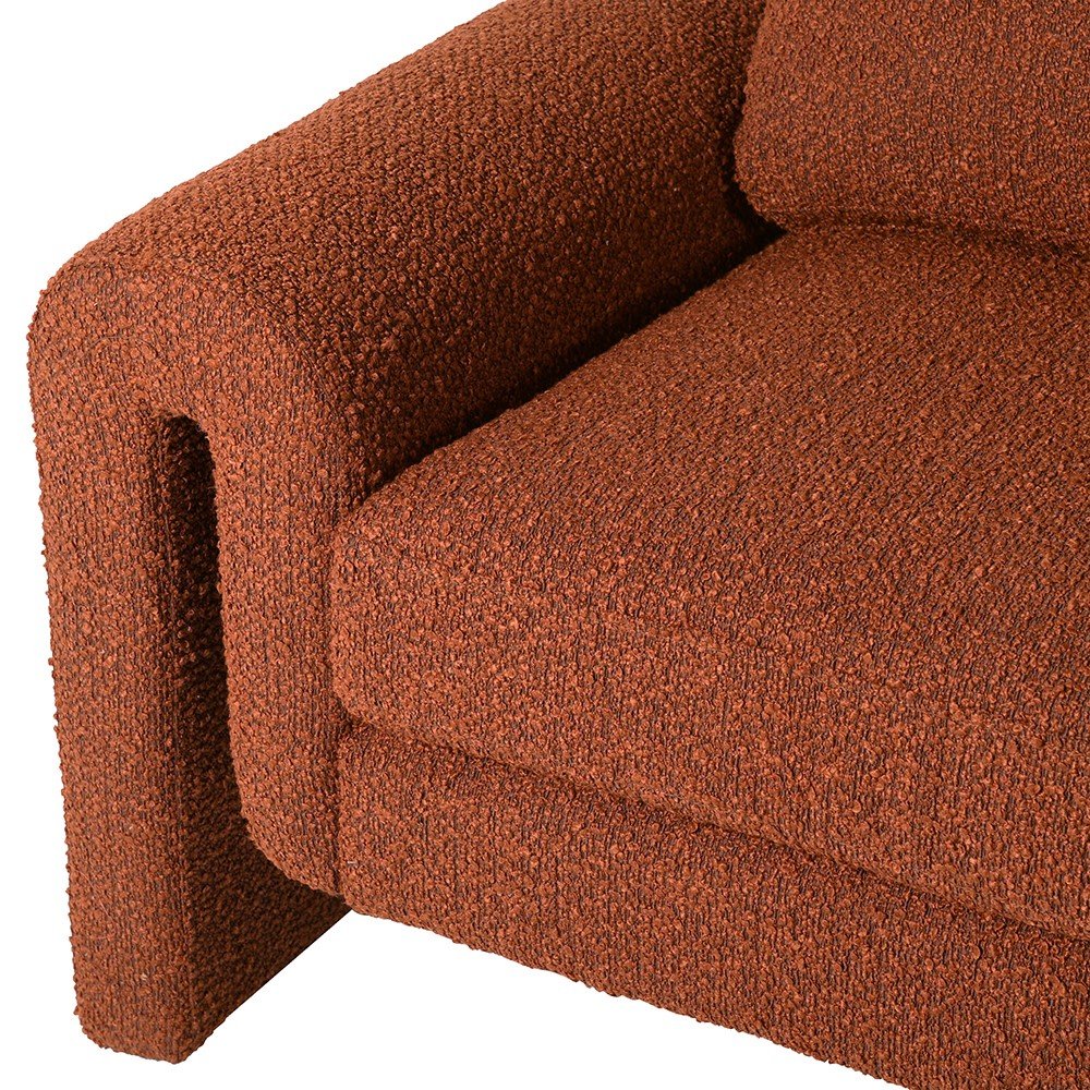 Iom Rust Boucle Sofa - LUXONAS