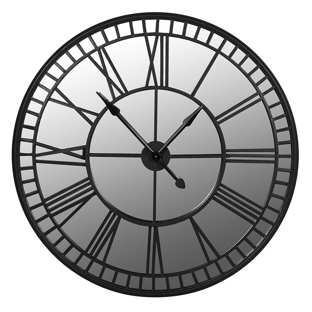 Iron Mirrored Round Wall Clock