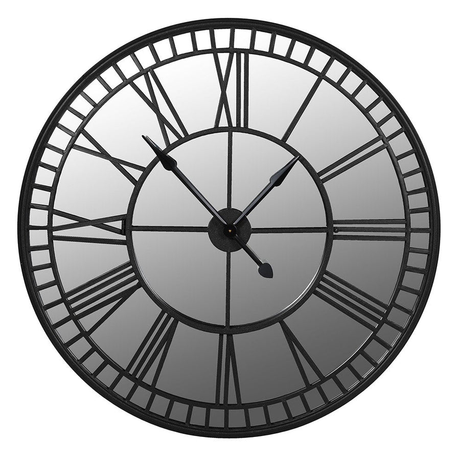 Iron Mirrored Round Wall Clock