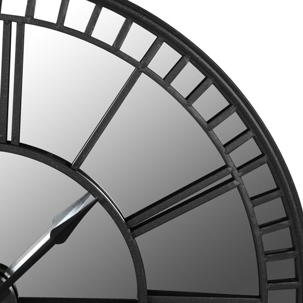 Iron Mirrored Round Wall Clock