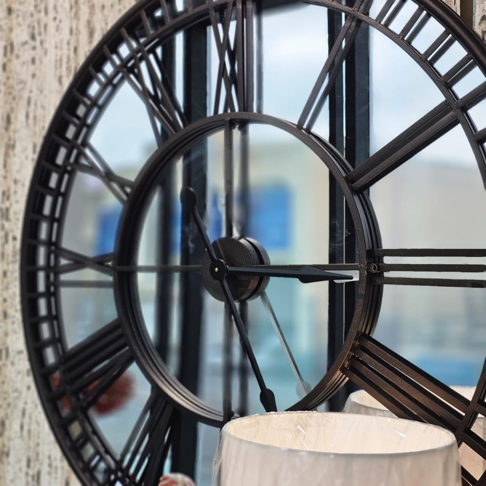Iron Mirrored Round Wall Clock - LUXONAS HOME