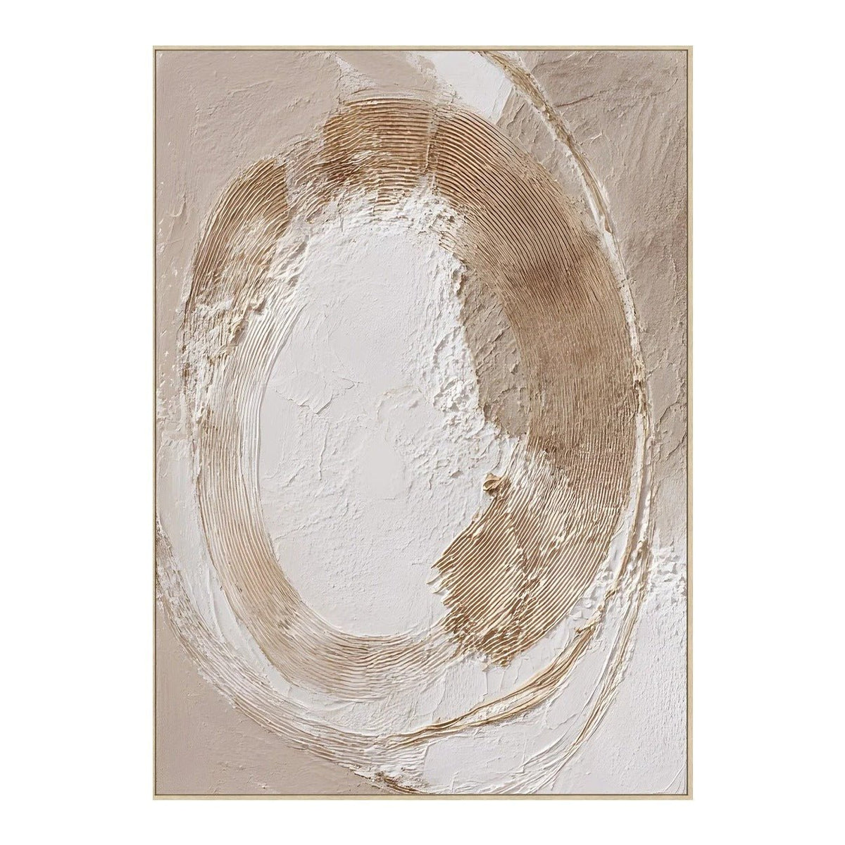 Ivory Halo Abstract Canvas Wall Art