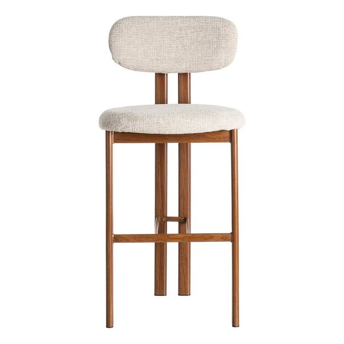 Japa Cream Fabric Metal Stool