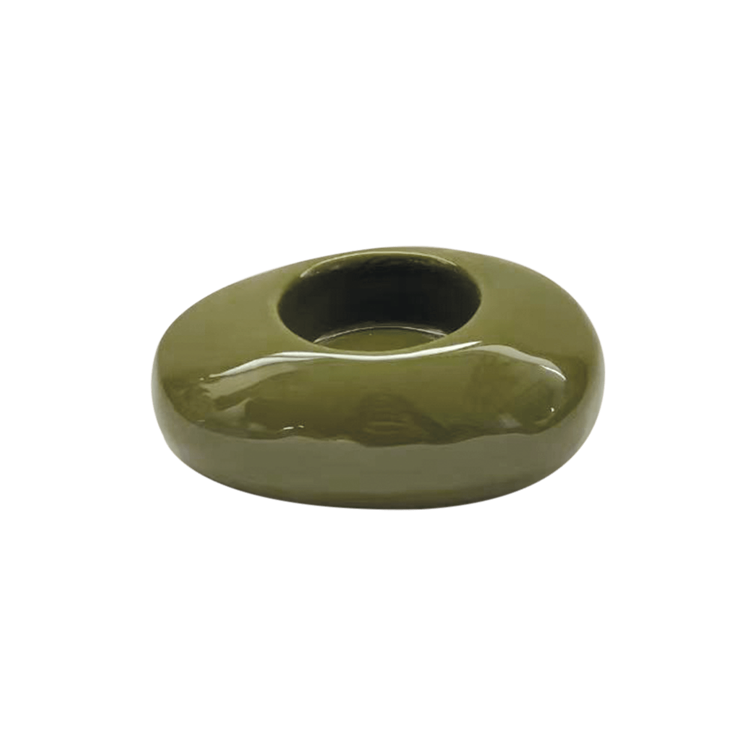 Khaki Pebble Ceramic Candle Holder