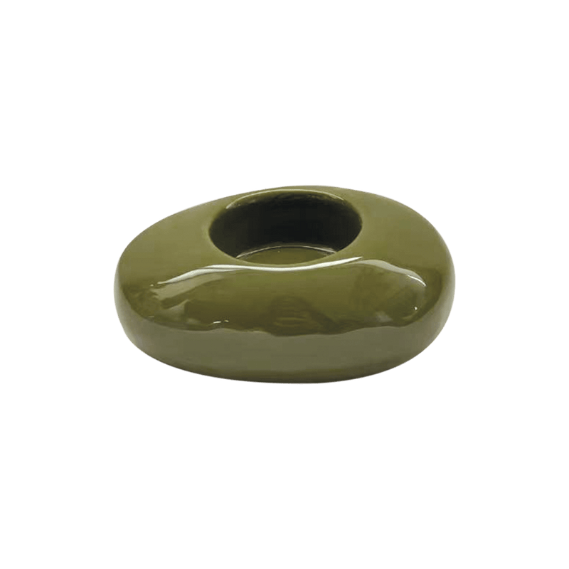 Khaki Pebble Ceramic Candle Holder