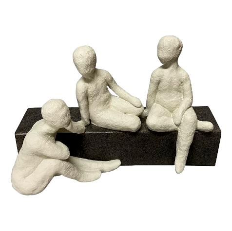 Kids Playing on Black Base Sculpture