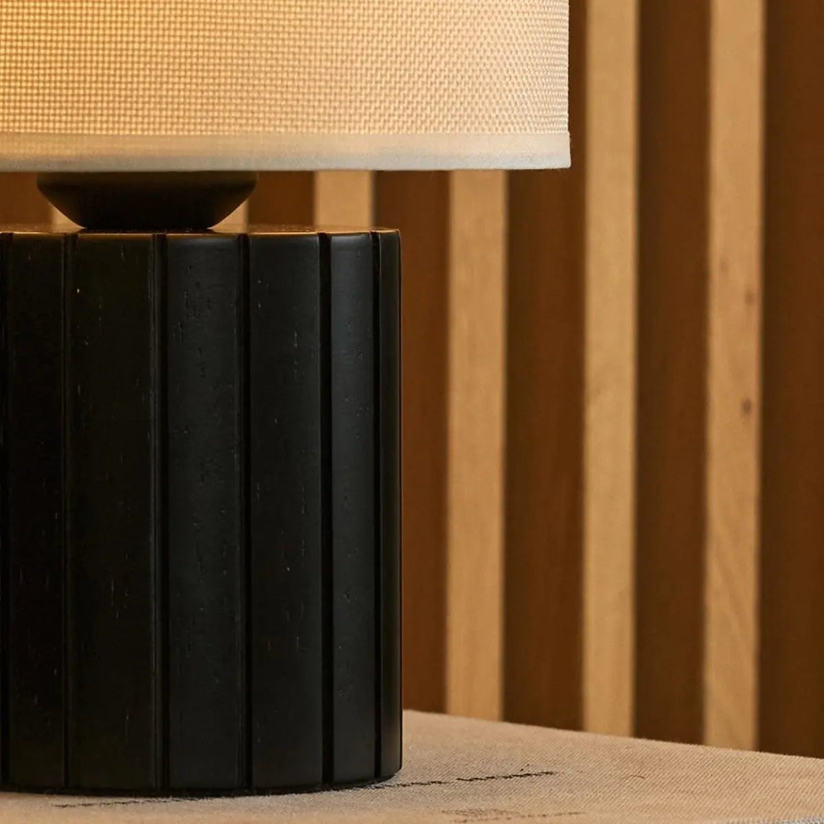 Kiko Black Table Lamp | Cozy Desk Lamp with E27 Fitting - LUXONAS HOME
