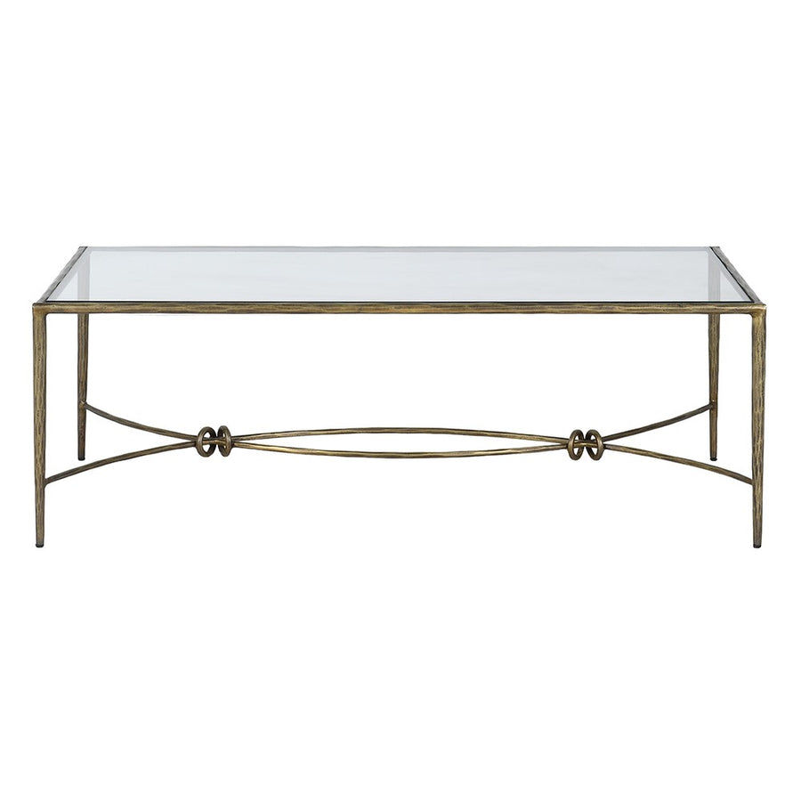 Knot Brass and Glass Coffee Table
