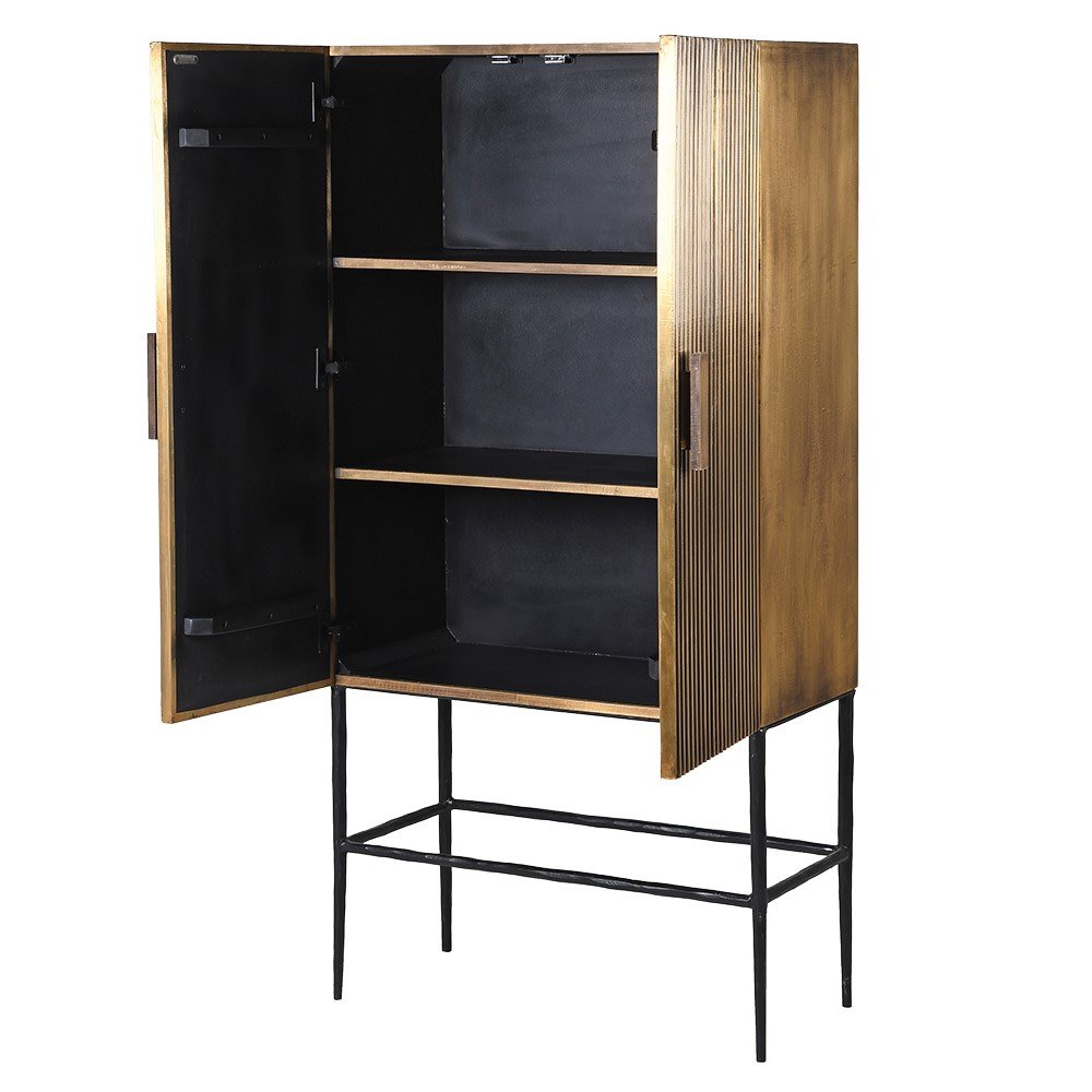 Krissa Brass 2 Door Cabinet - LUXONAS