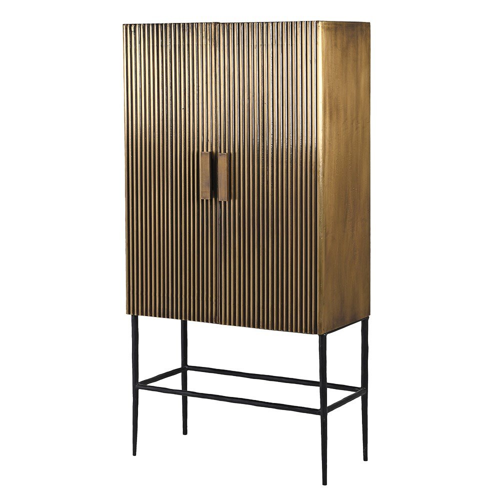 Krissa Brass 2 Door Cabinet - LUXONAS
