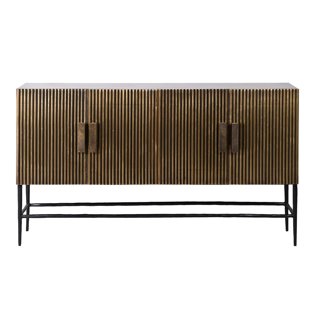Krissa Brass 4 Door Sideboard - LUXONAS