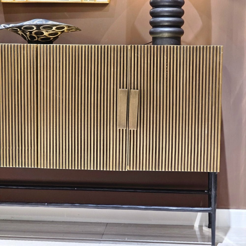 Krissa Brass 4 Door Sideboard - LUXONAS HOME