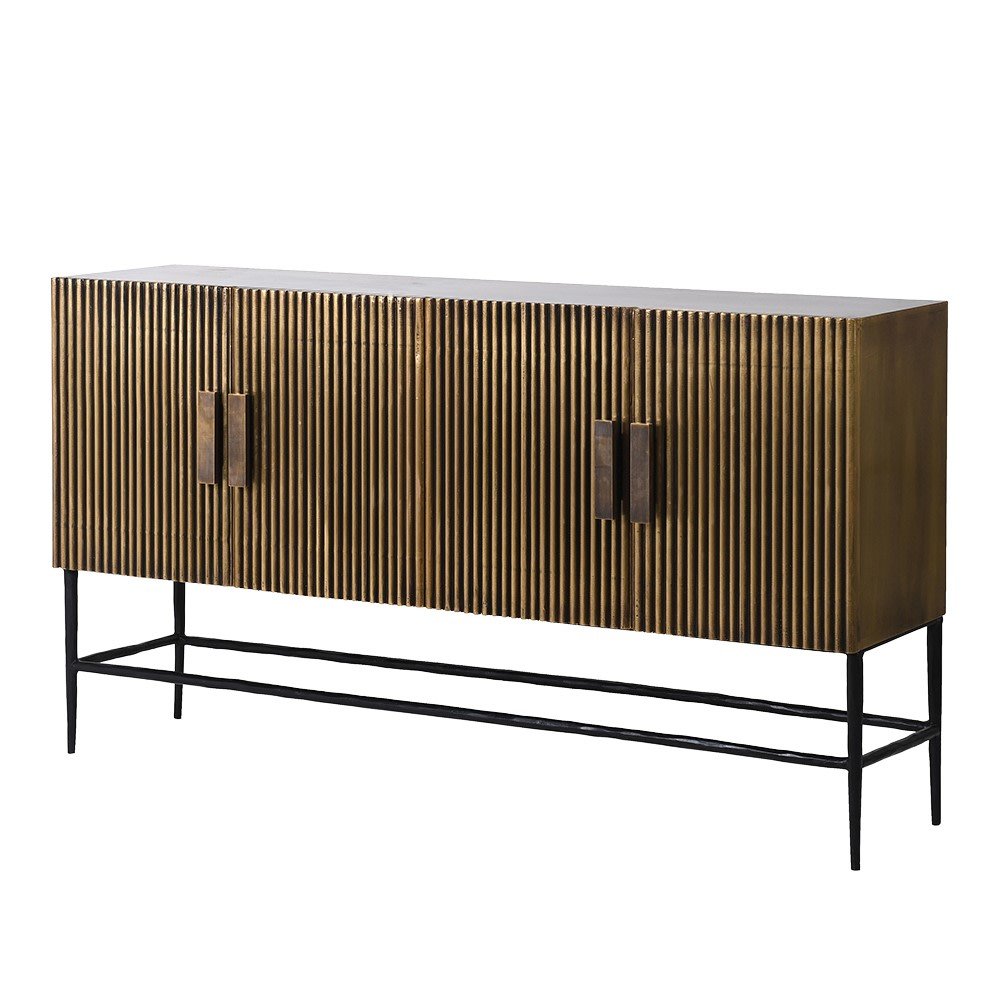 Krissa Brass 4 Door Sideboard - LUXONAS