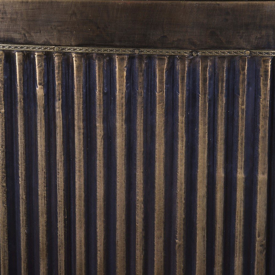 Krissa Brass Ribbed Bar - Elegant and Functional Home Bar