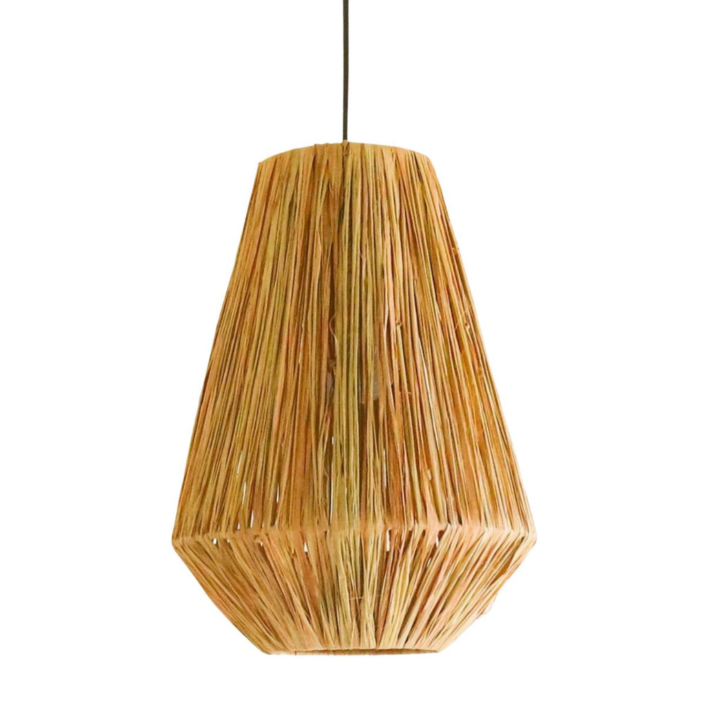 Lampshade Ceiling Lamp Pendant round ENDAH made from Raffia - LUXONAS HOME