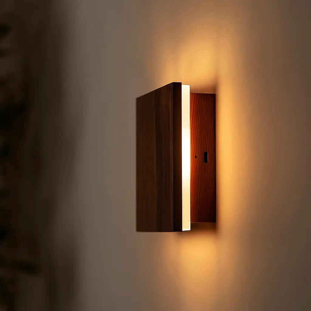 Lane Walnut Cordless Wall Light | Rechargeable & Dimmable Design - LUXONAS HOME