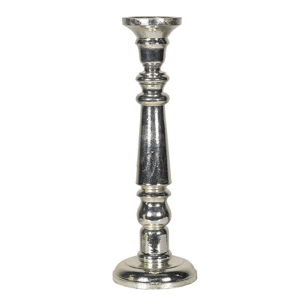 Large Antique Silver Candlestick - LUXONAS