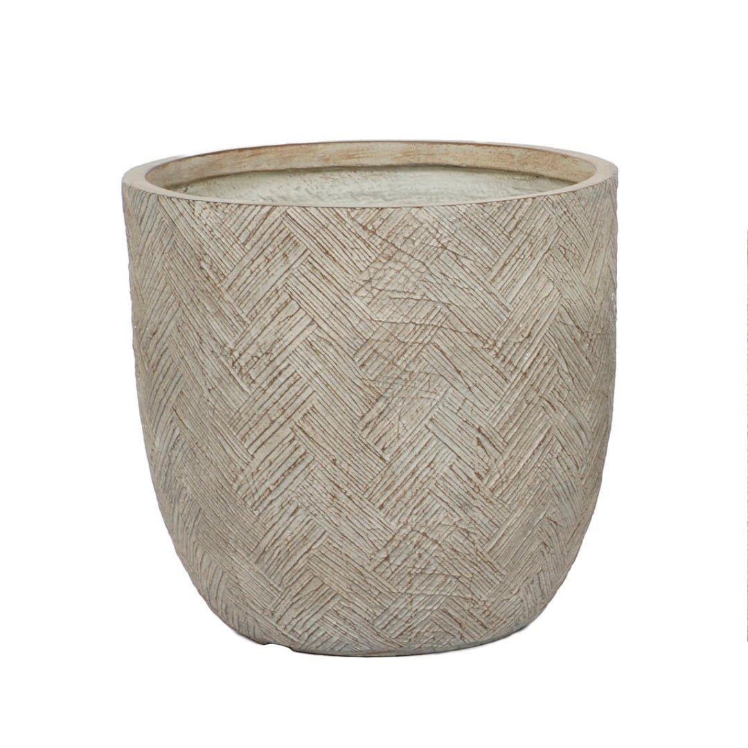 Large Beige Fibre Planter - LUXONAS