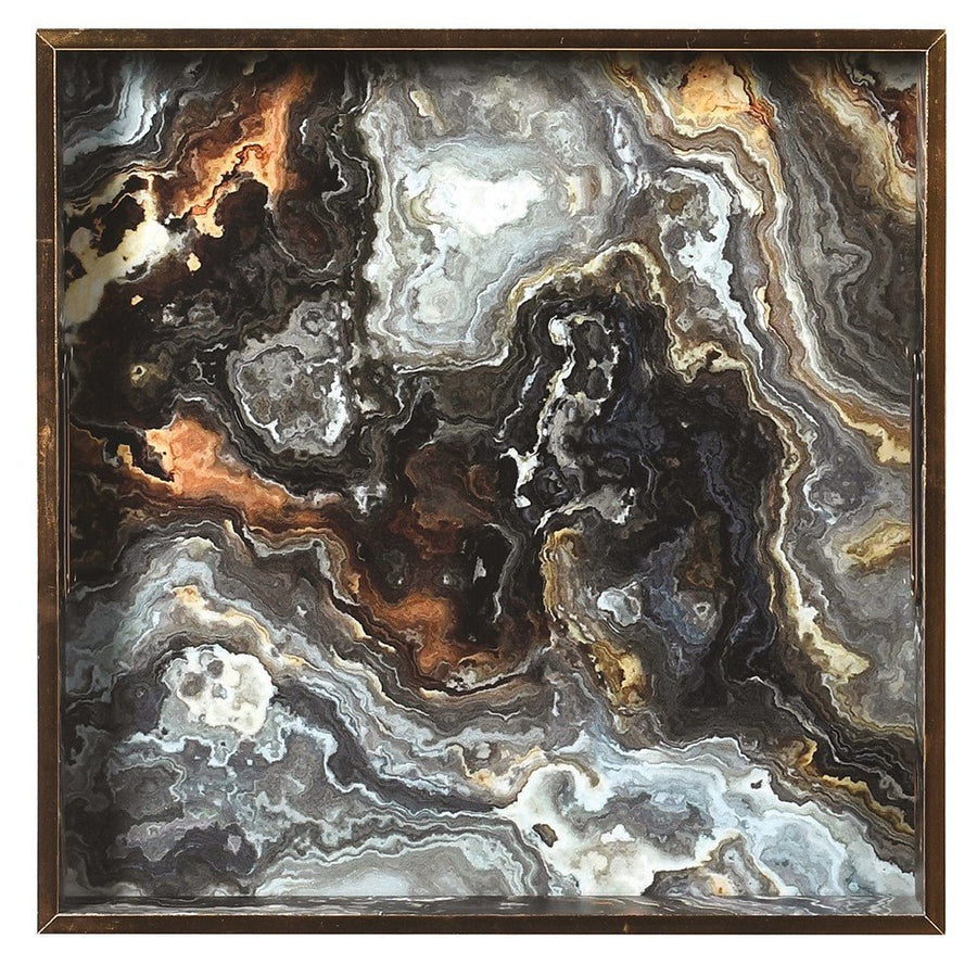 Large Black Marble Effect Tray