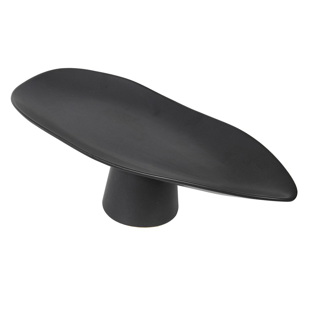 Large Black Pedestal Bowl - LUXONAS