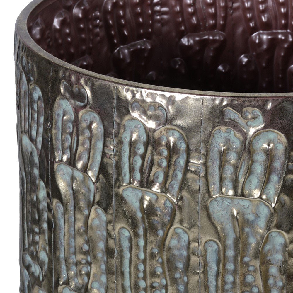 Large Embossed Metal Vase - LUXONAS