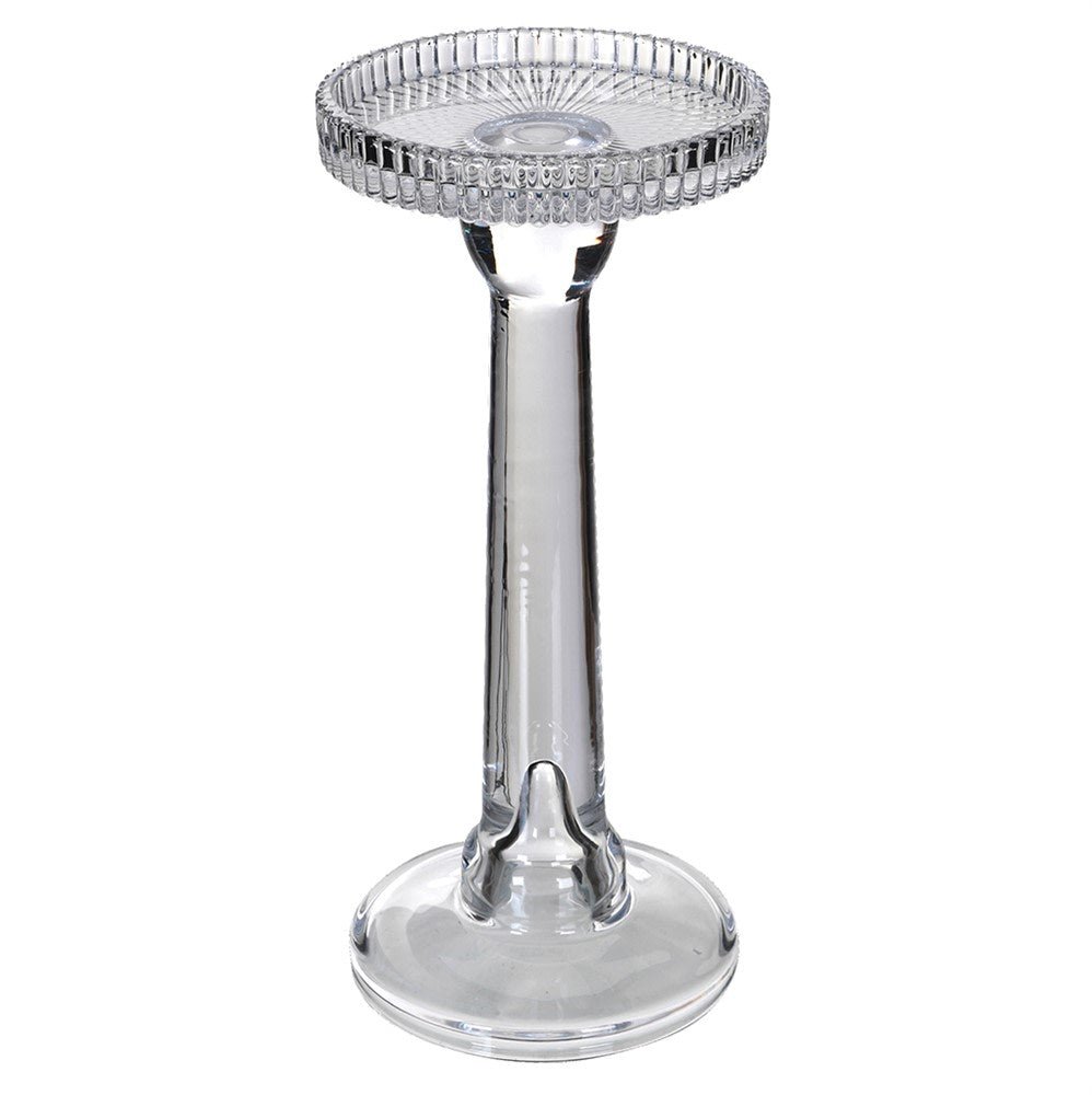 Large Glass Taper Candle Holder