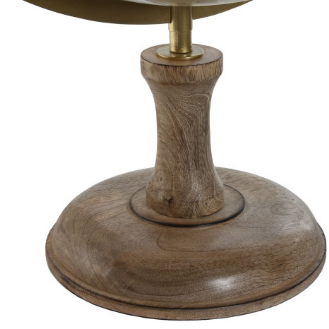 Large Golden Globe on Mango Wooden Base - LUXONAS