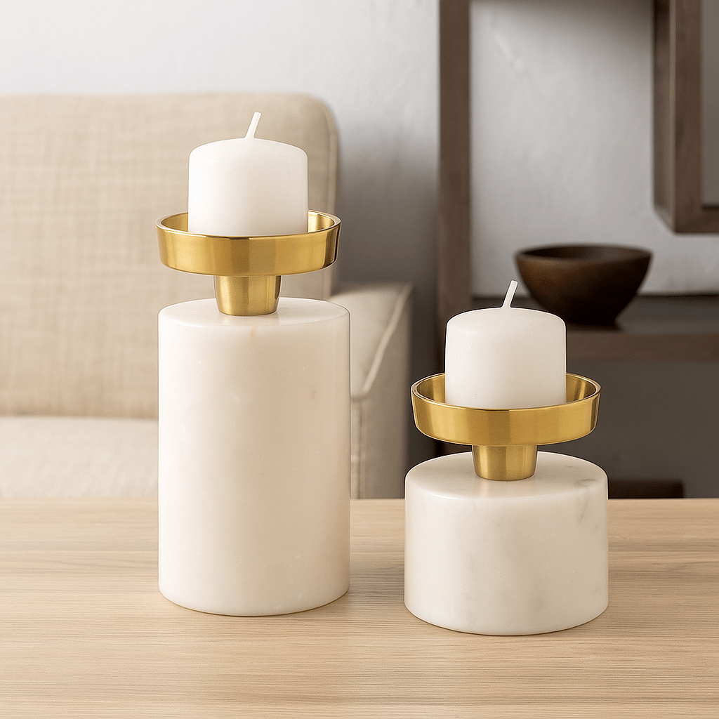 Large Granite Base Candle Holder - LUXONAS