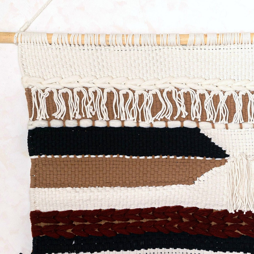 Large Macrame Wall Hanging – Woven Boho Wall Decor – Modern Cotton Wall Hanging Natural Material – Handwoven Wall Decor 120x95 cm UDARA - LUXONAS HOME