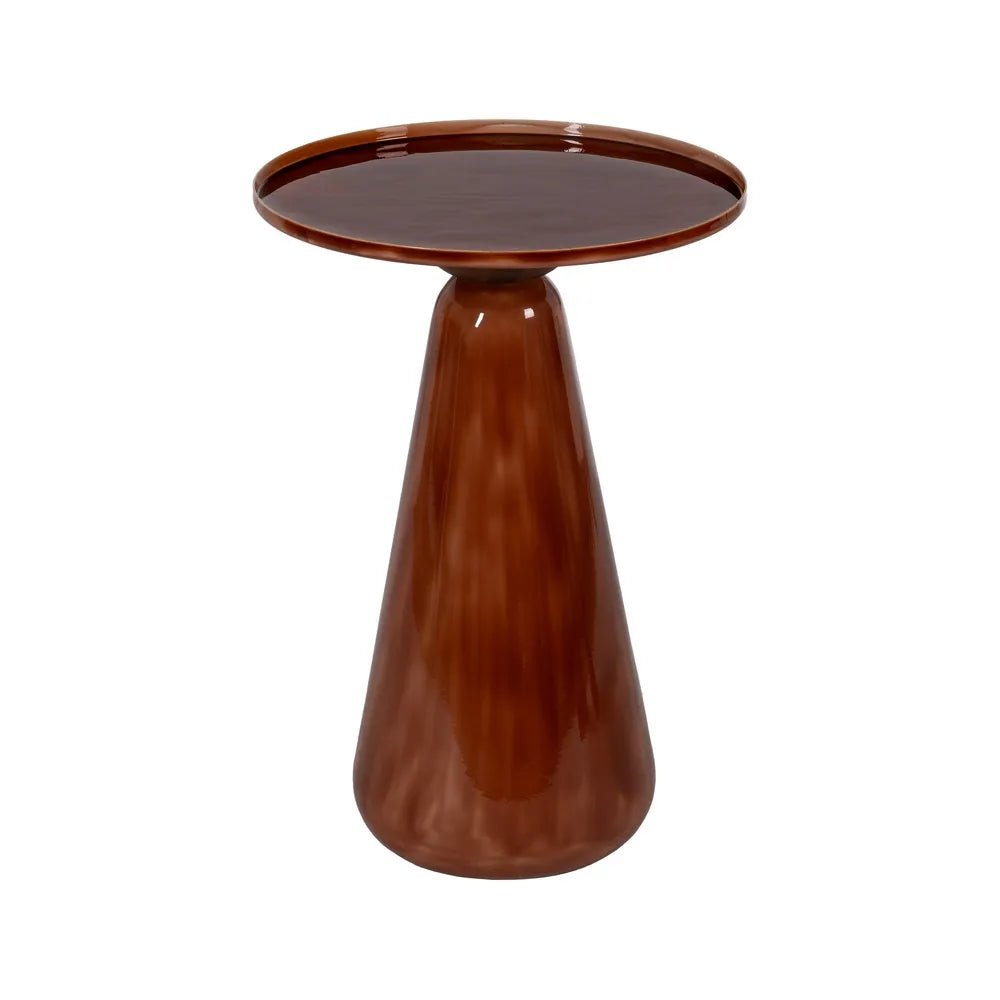 Large Metal Side Table with Mango Wood Top - LUXONAS