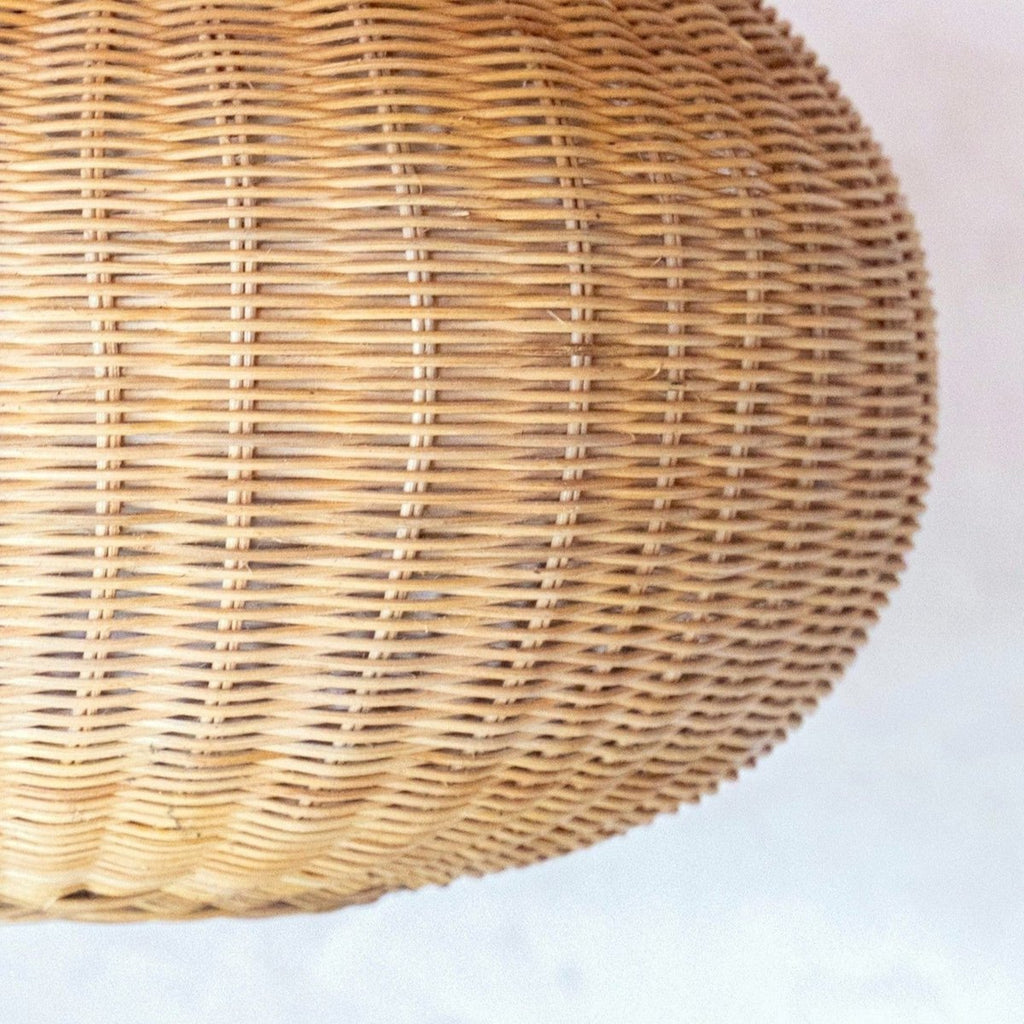 Large Rattan Lampshade – Round Boho Pendant Light – Handmade Rattan Hanging Lamp – Natural Fibre Woven Lampshade (Ø 56 cm) ANJANI - LUXONAS HOME