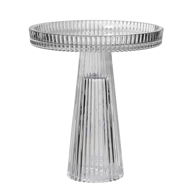 Large Ribbed Glass Candleholder