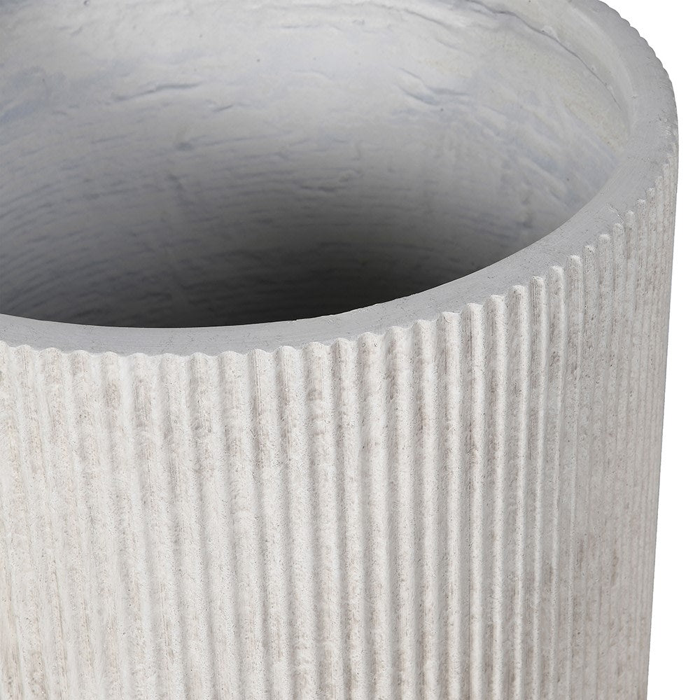 Large Ribbed Planter - Elegant Magnesium Design - LUXONAS